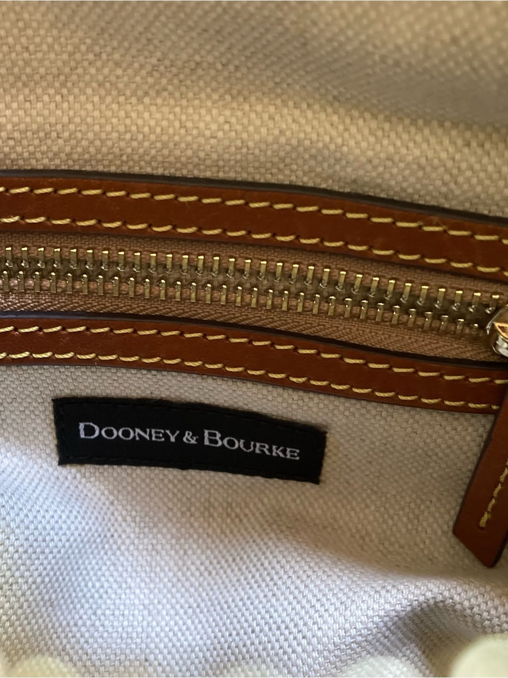 Dooney and Burke barrel Orange Leather Top-Handle Satchel with Brown Accents - Picture 13 of 13